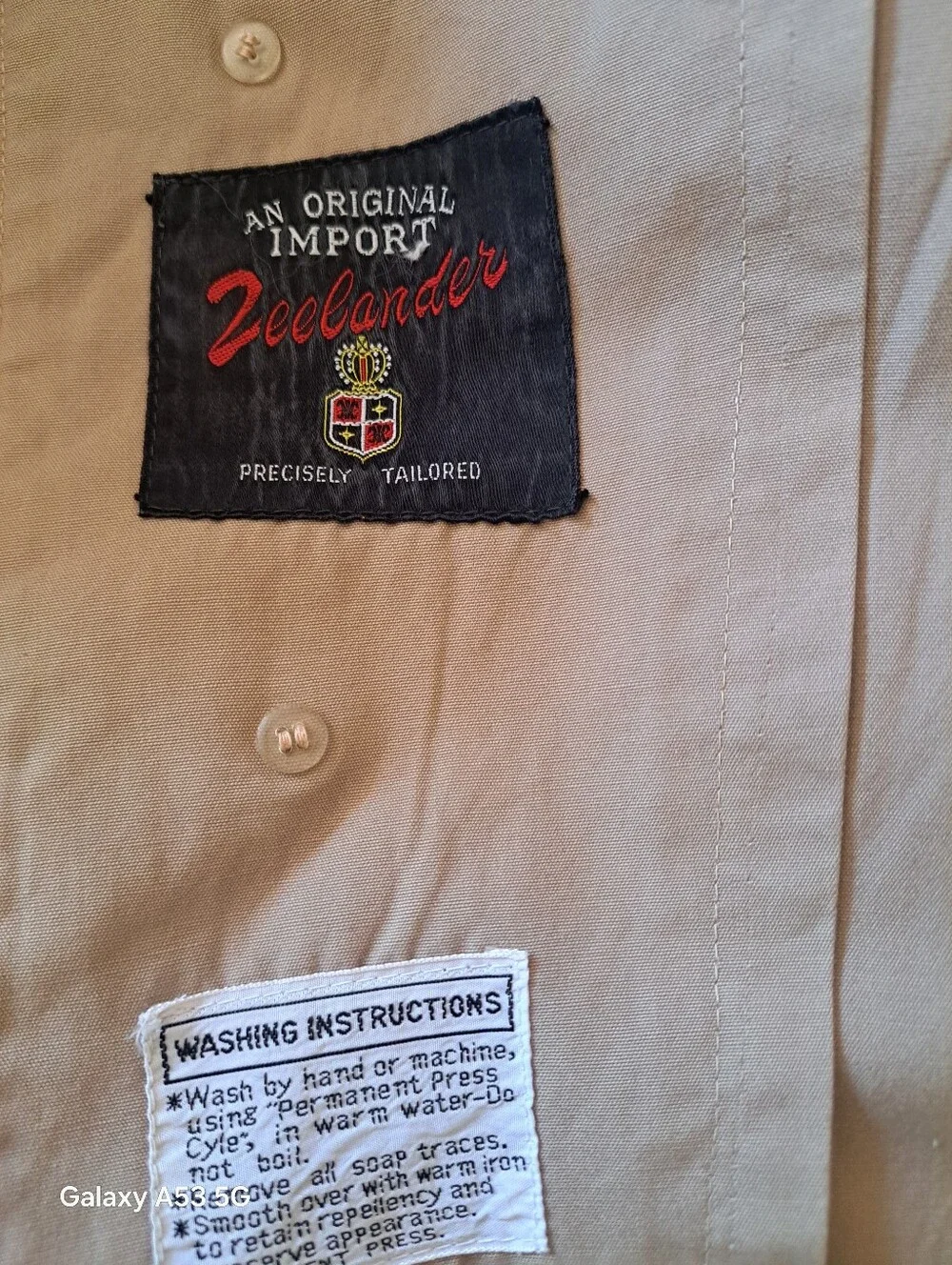 VINTAGE 60s ZEELANDER IMPORT Men's Tan Single-Breasted Trench Coat
